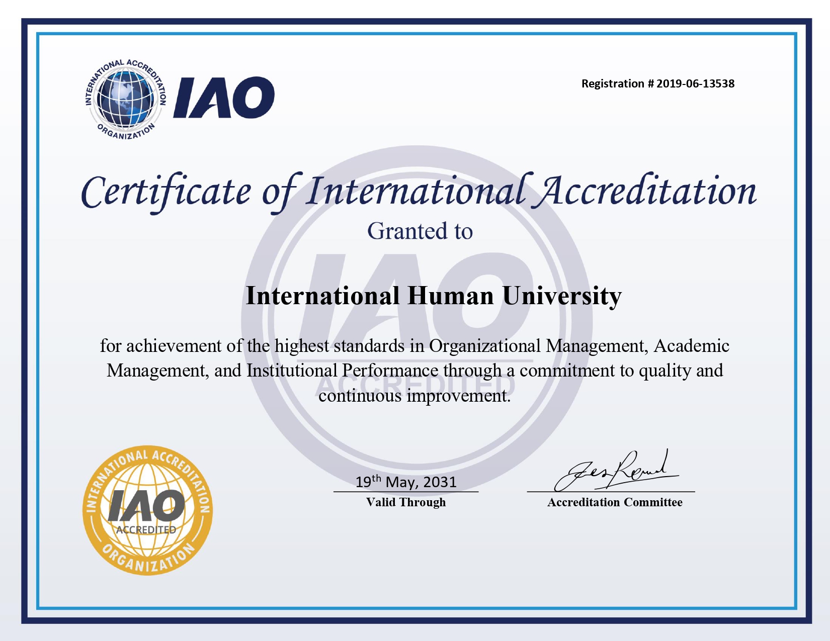 ISO Certificate